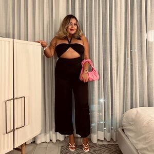 Princess Polly  Black satin Women's Jumpsuit